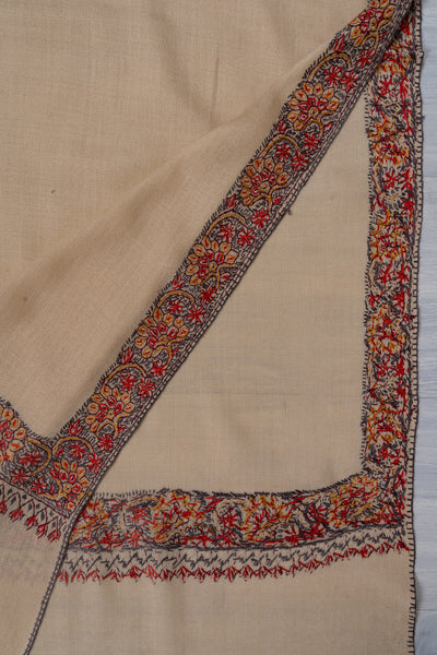 Golden Dusk — 2.5 Yards Sozni Hand-Embroidered Shawl