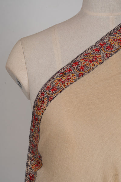 Golden Dusk — 2.5 Yards Sozni Hand-Embroidered Shawl