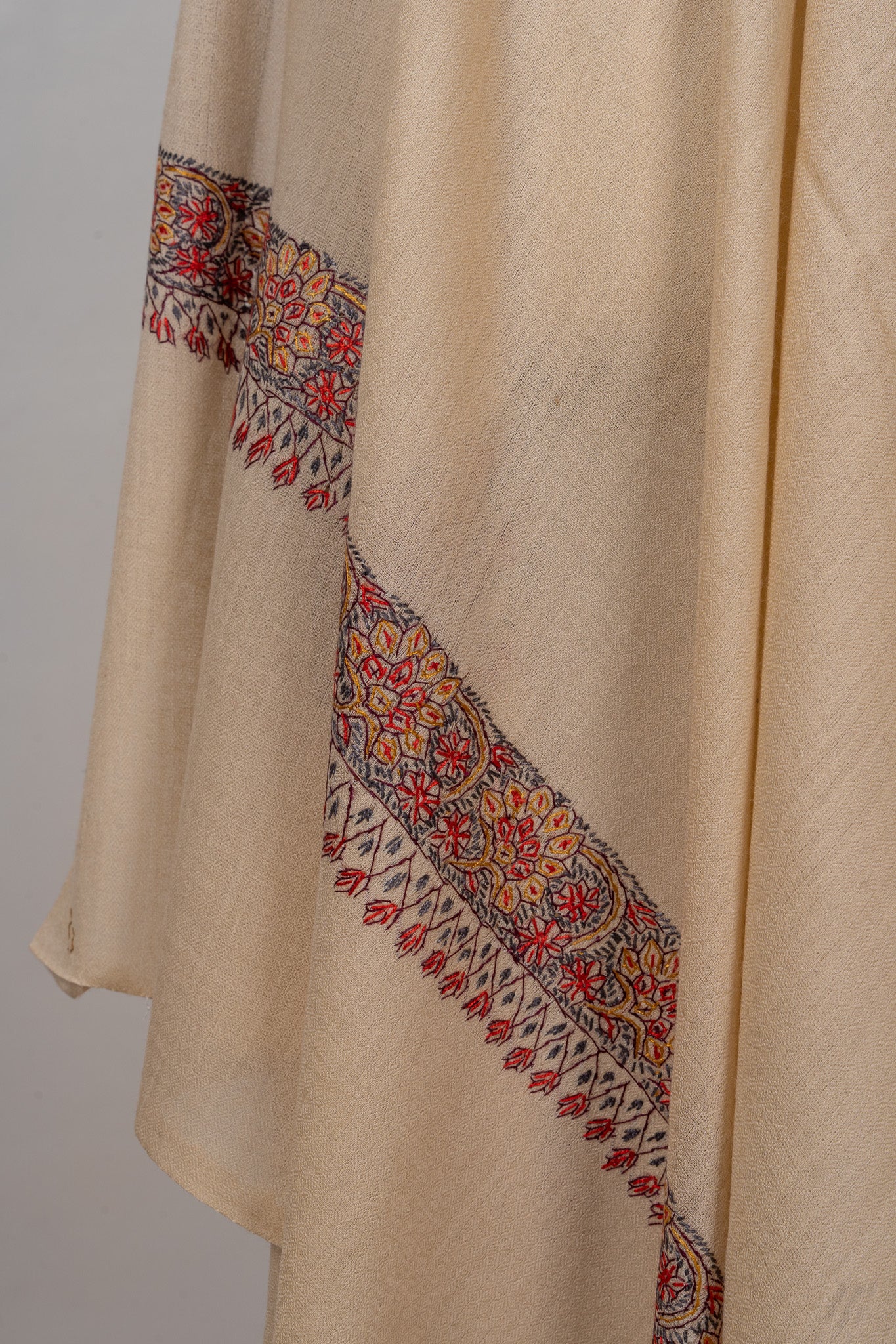 Golden Dusk — 2.5 Yards Sozni Hand-Embroidered Shawl