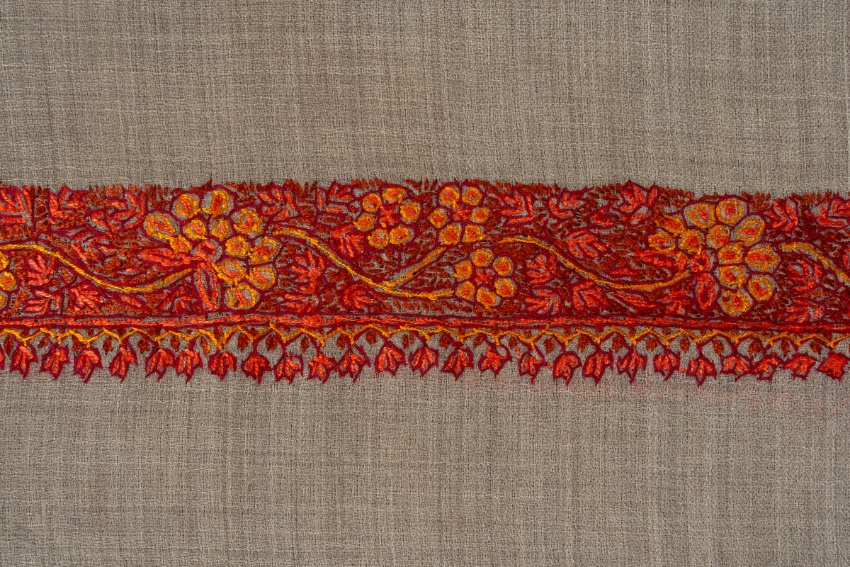 Desert Mirage — 2.5 Yards Sozni Hand-Embroidered Shawl