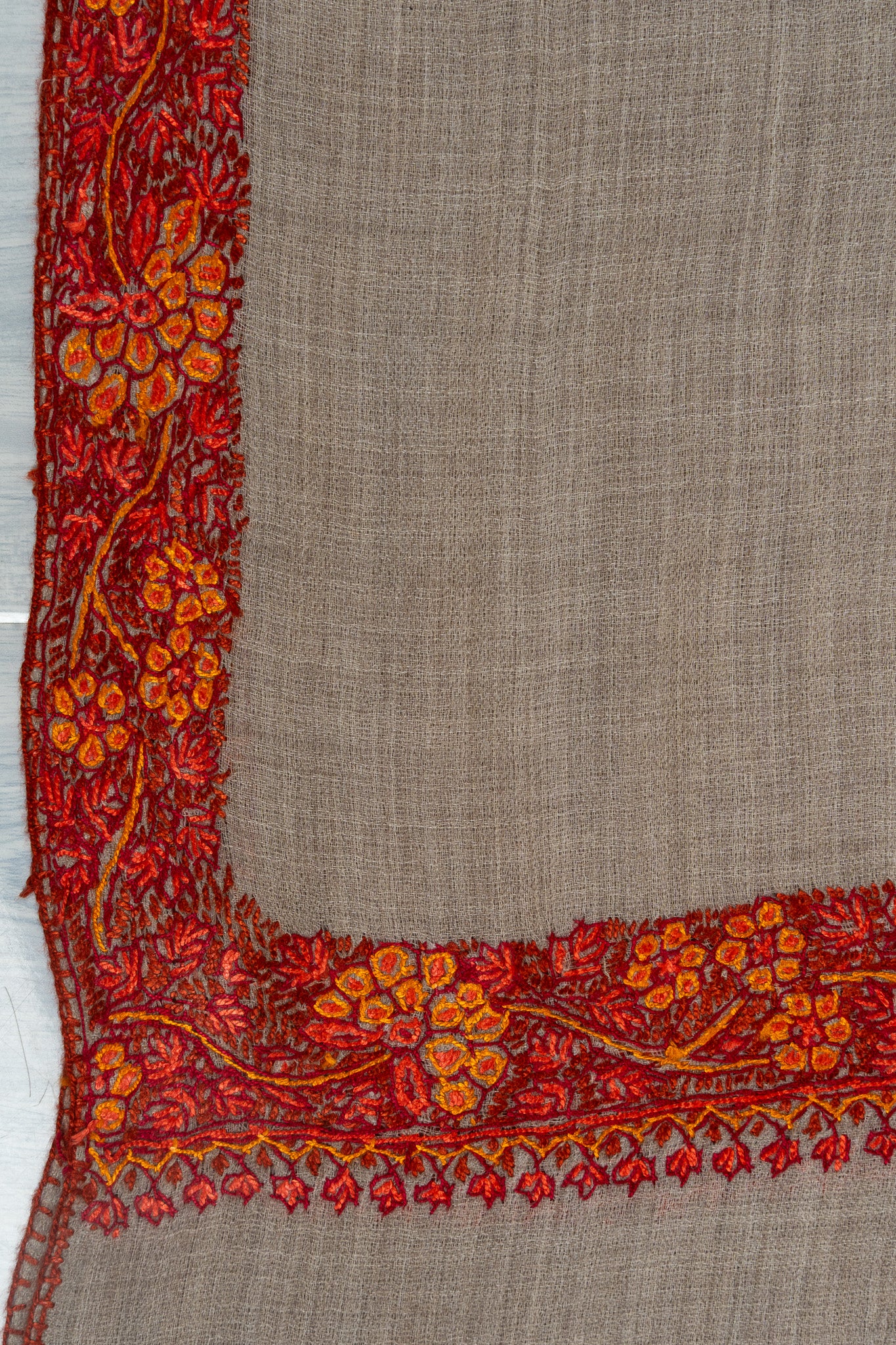 Desert Mirage — 2.5 Yards Sozni Hand-Embroidered Shawl