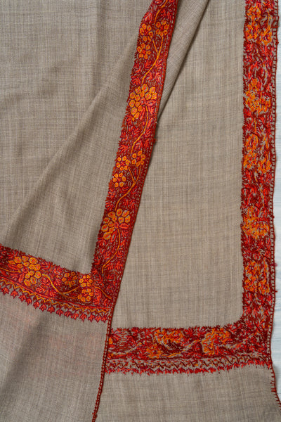 Desert Mirage — 2.5 Yards Sozni Hand-Embroidered Shawl