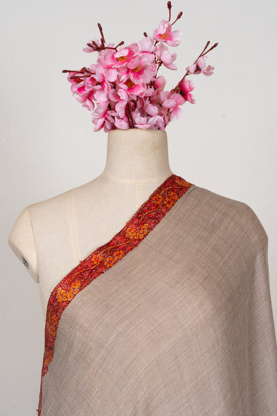 Desert Mirage — 2.5 Yards Sozni Hand-Embroidered Shawl