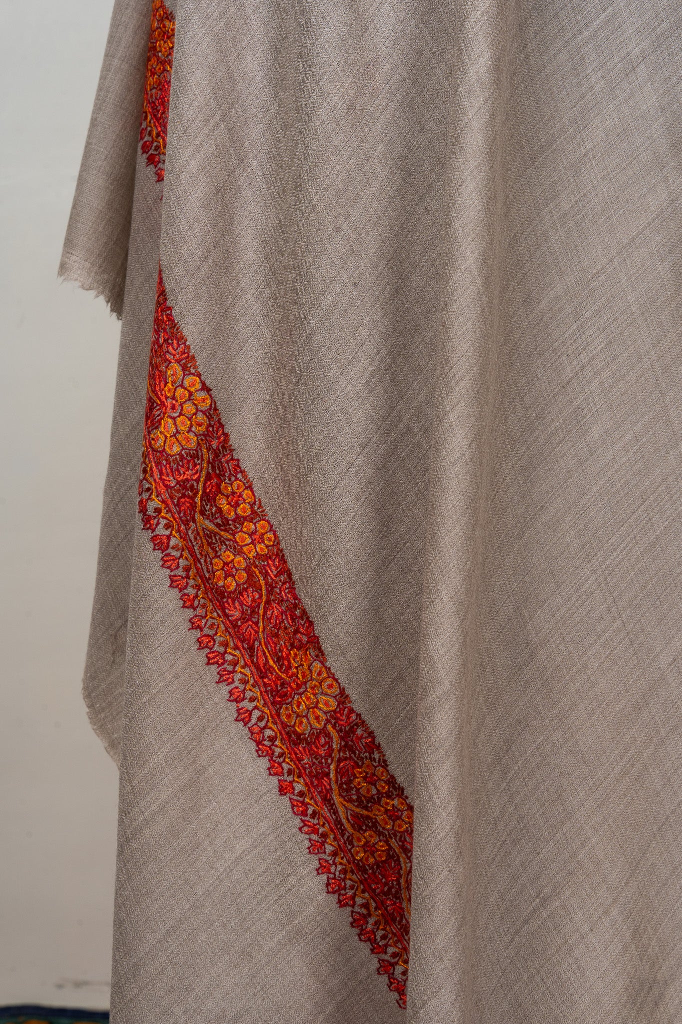 Desert Mirage — 2.5 Yards Sozni Hand-Embroidered Shawl