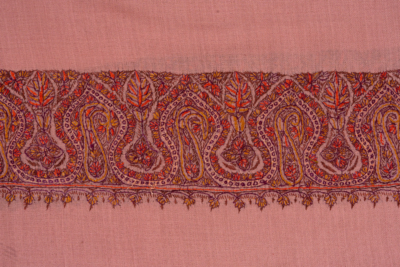 Rosewood Dream — 2.5 Yards Sozni Hand-Embroidered Shawl