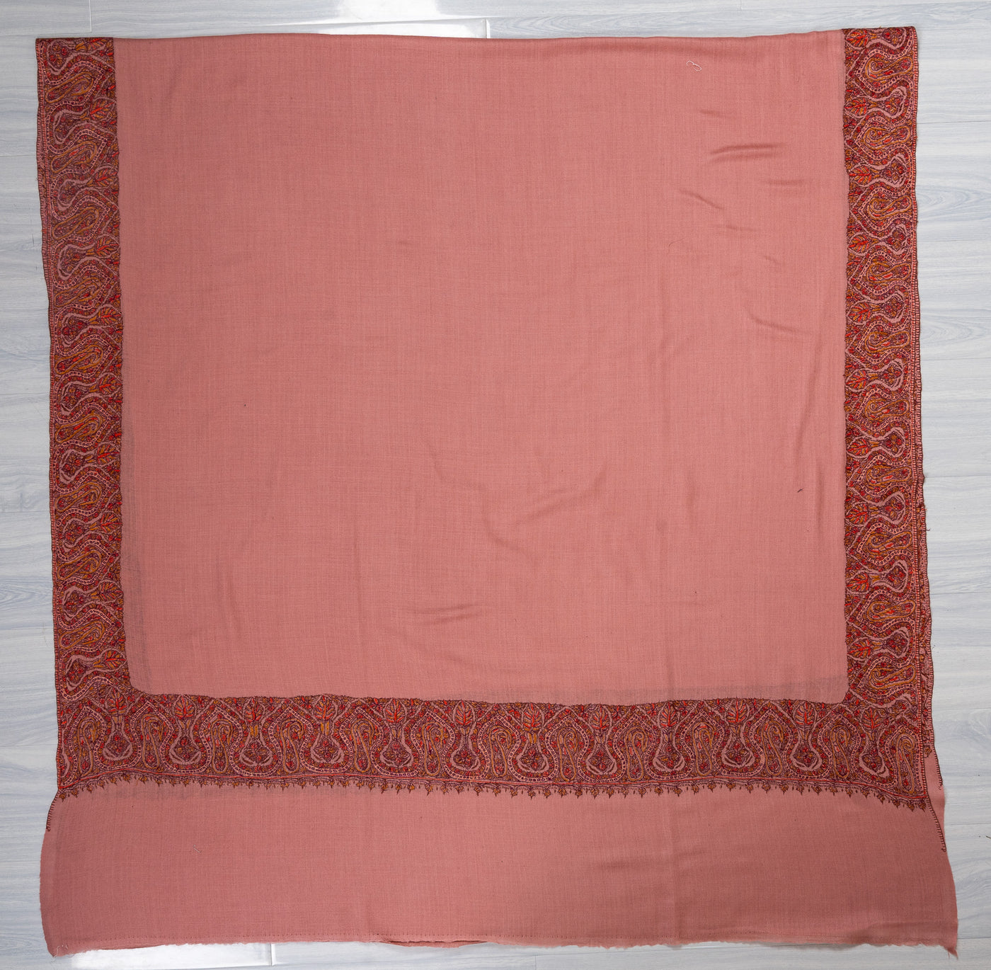 Rosewood Dream — 2.5 Yards Sozni Hand-Embroidered Shawl