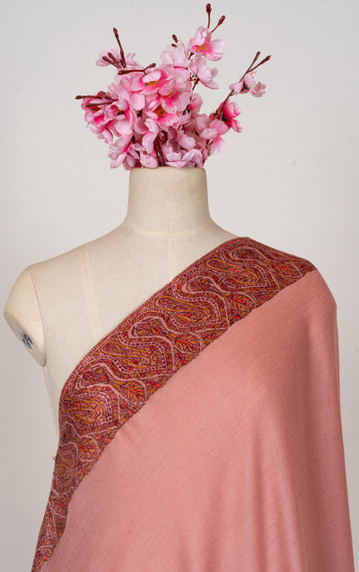 Rosewood Dream — 2.5 Yards Sozni Hand-Embroidered Shawl