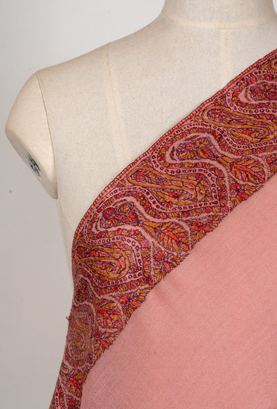 Rosewood Dream — 2.5 Yards Sozni Hand-Embroidered Shawl