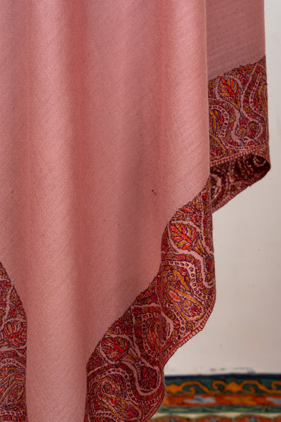 Rosewood Dream — 2.5 Yards Sozni Hand-Embroidered Shawl