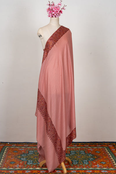 Rosewood Dream — 2.5 Yards Sozni Hand-Embroidered Shawl