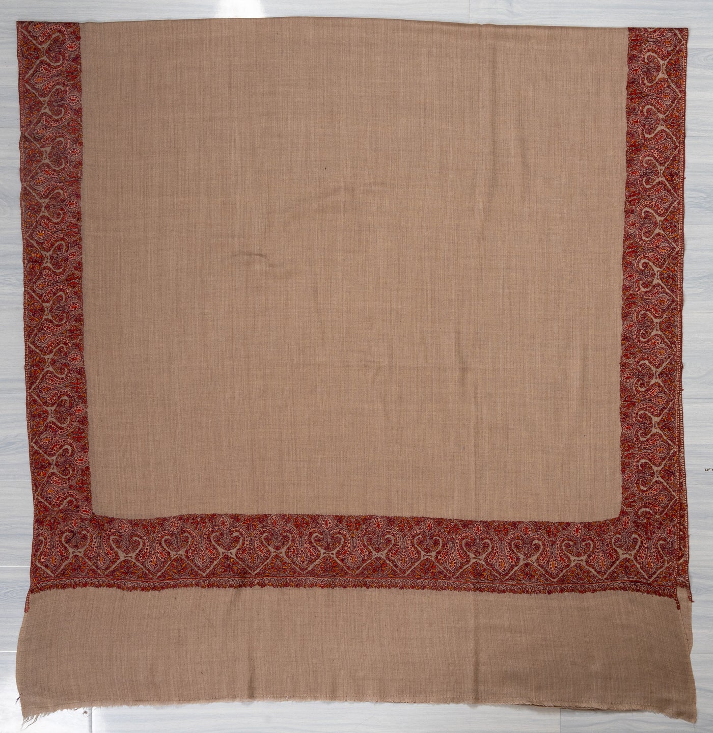 Tawny Grace — 2.5 Yards Sozni Hand-Embroidered Shawl