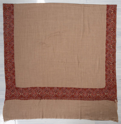 Tawny Grace — 2.5 Yards Sozni Hand-Embroidered Shawl