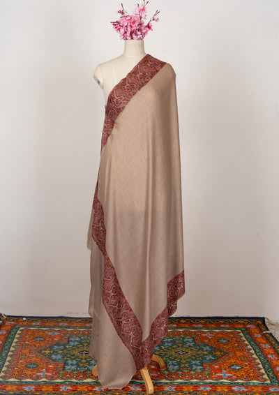 Tawny Grace — 2.5 Yards Sozni Hand-Embroidered Shawl