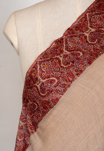 Tawny Grace — 2.5 Yards Sozni Hand-Embroidered Shawl