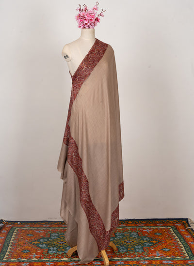 Tawny Grace — 2.5 Yards Sozni Hand-Embroidered Shawl