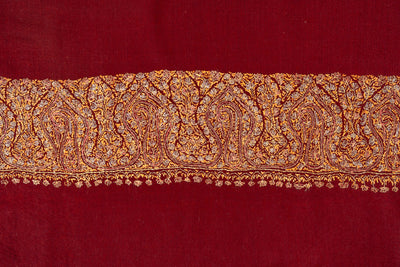 Ruby Reverie — 2.5 Yards Sozni Hand-Embroidered Shawl