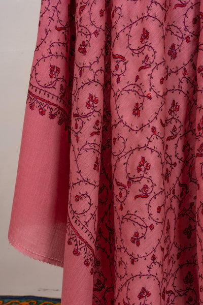 Rose Haven — 2.5 Yards Sozni Hand-Embroidered Shawl