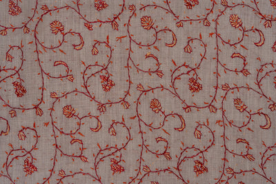 Clay Blossom — 2.5 Yards Sozni Hand-Embroidered Shawl