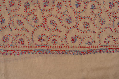 Sand Petal — 2.5 Yards Sozni Hand-Embroidered Shawl