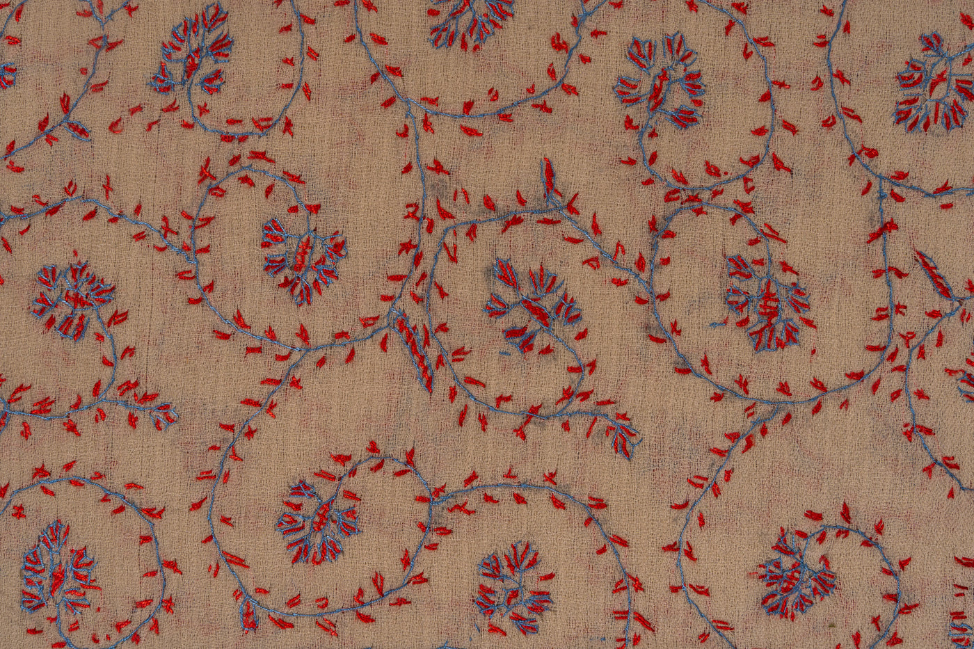 Sand Petal — 2.5 Yards Sozni Hand-Embroidered Shawl