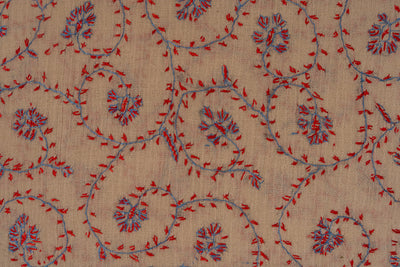 Sand Petal — 2.5 Yards Sozni Hand-Embroidered Shawl