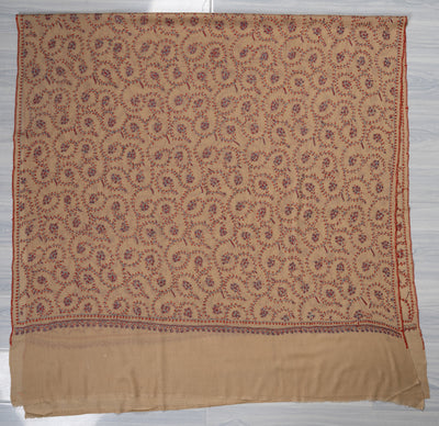 Sand Petal — 2.5 Yards Sozni Hand-Embroidered Shawl