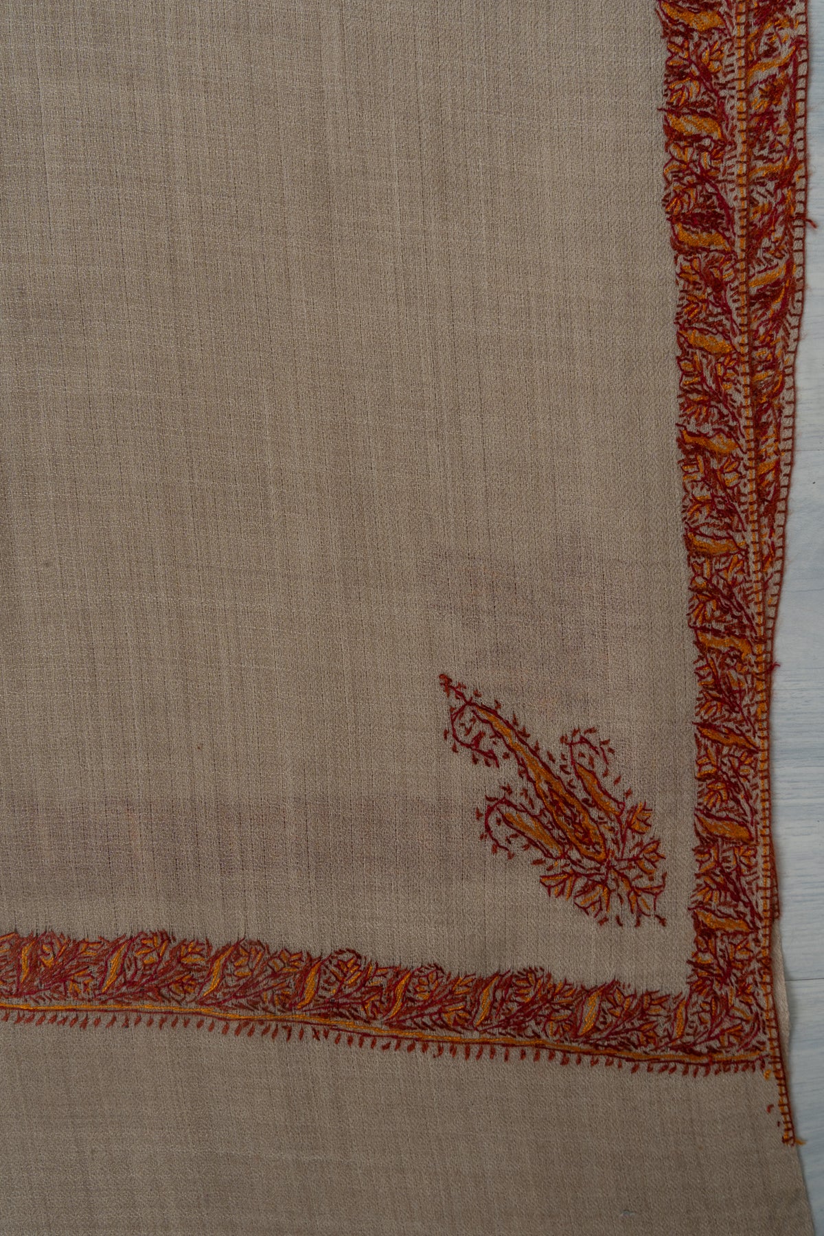 Desert Whisper — 2.5 Yards Sozni Hand-Embroidered Shawl