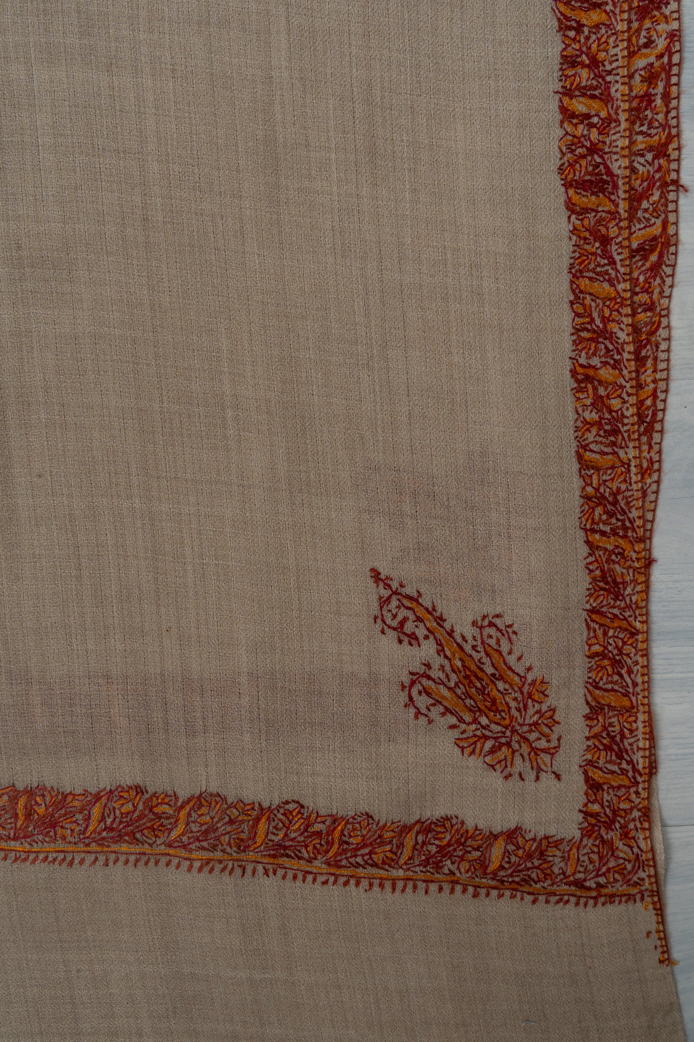 Desert Whisper — 2.5 Yards Sozni Hand-Embroidered Shawl