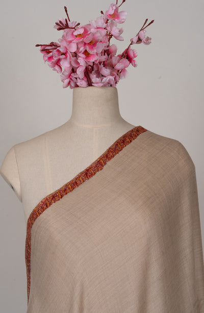 Desert Whisper — 2.5 Yards Sozni Hand-Embroidered Shawl