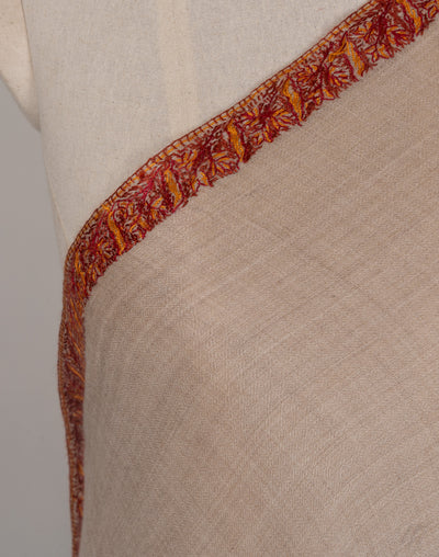 Desert Whisper — 2.5 Yards Sozni Hand-Embroidered Shawl