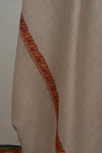 Desert Whisper — 2.5 Yards Sozni Hand-Embroidered Shawl