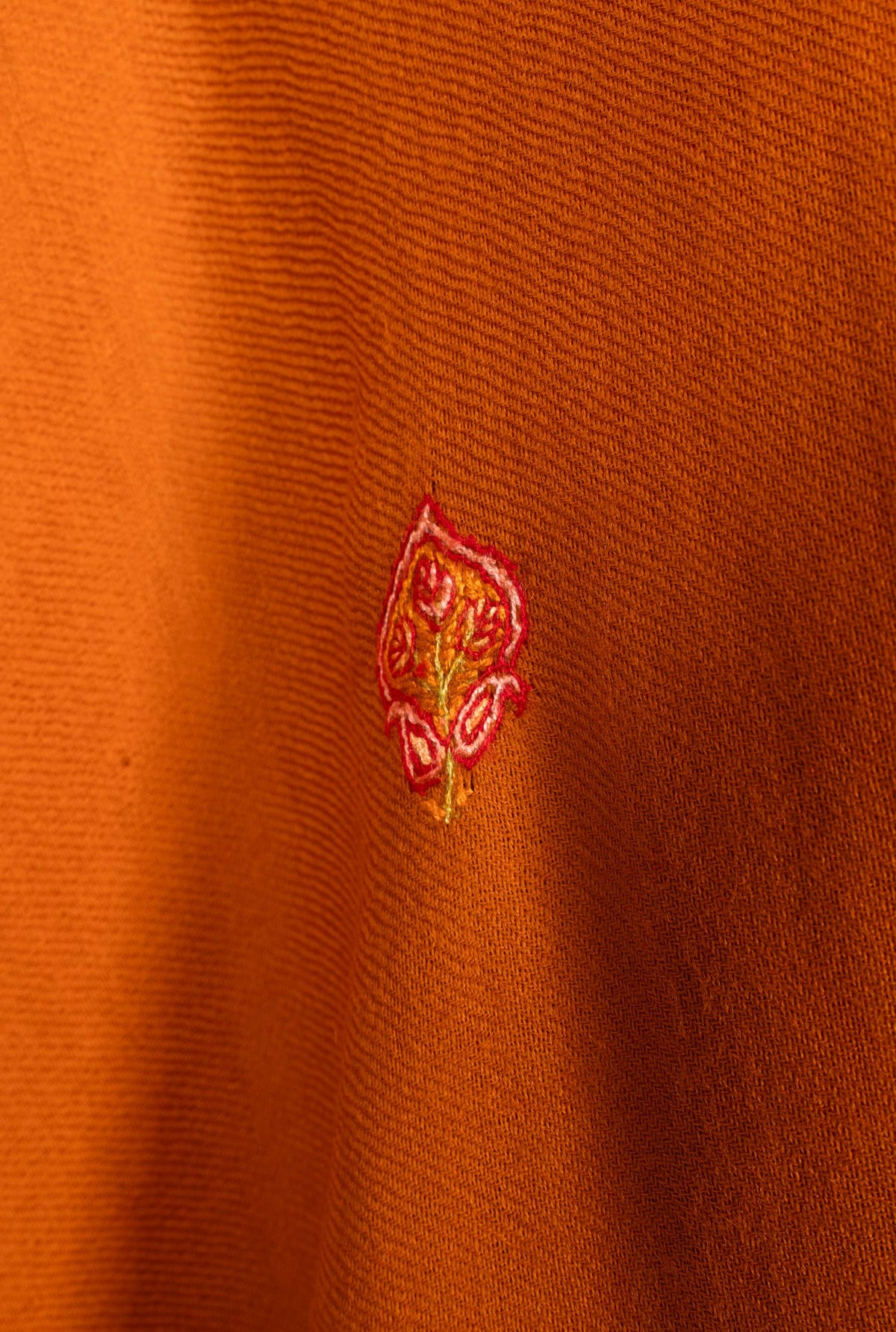 Sozni Hand Embroidered Suit in Fine Merino Wool Amber Glow