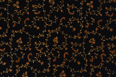 Nocturne Gold — 2.5 Yards Sozni Hand-Embroidered Shawl