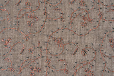 Mist Fern — 2.5 Yards Sozni Hand-Embroidered Shawl