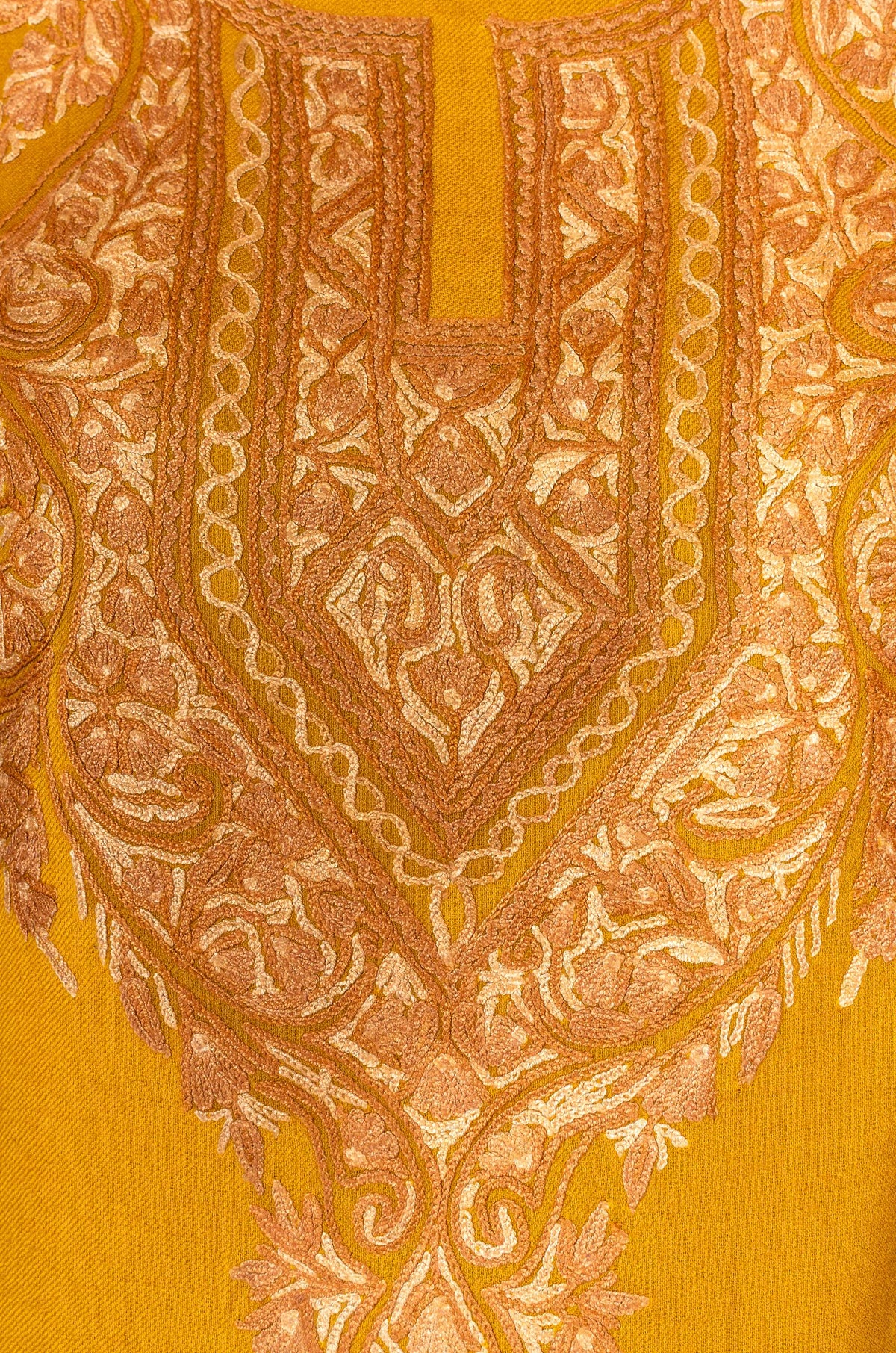 Golden Harvest Sozni Hand Embroidered Suit in Fine merino wool