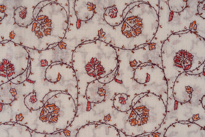 Ivory Garden — 2.5 Yards Sozni Hand-Embroidered Shawl