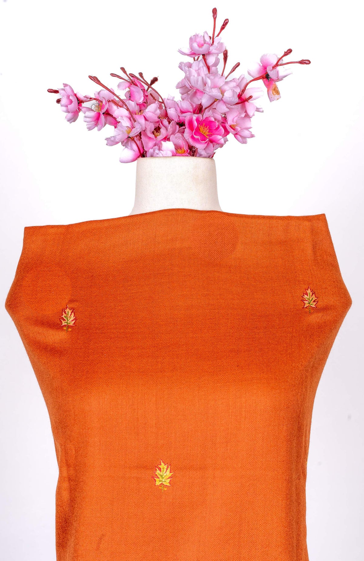 Amber Rust Sozni Hand Embroidered Suit in Fine merino wool
