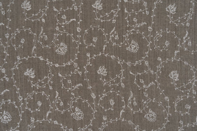 Winter Whisper — 2.5 Yards Sozni Hand-Embroidered Shawl