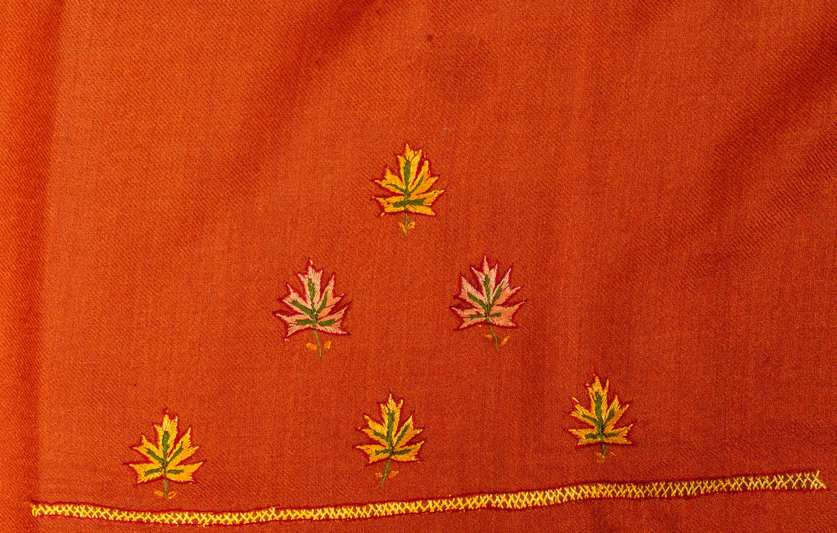 Amber Rust Sozni Hand Embroidered Suit in Fine merino wool