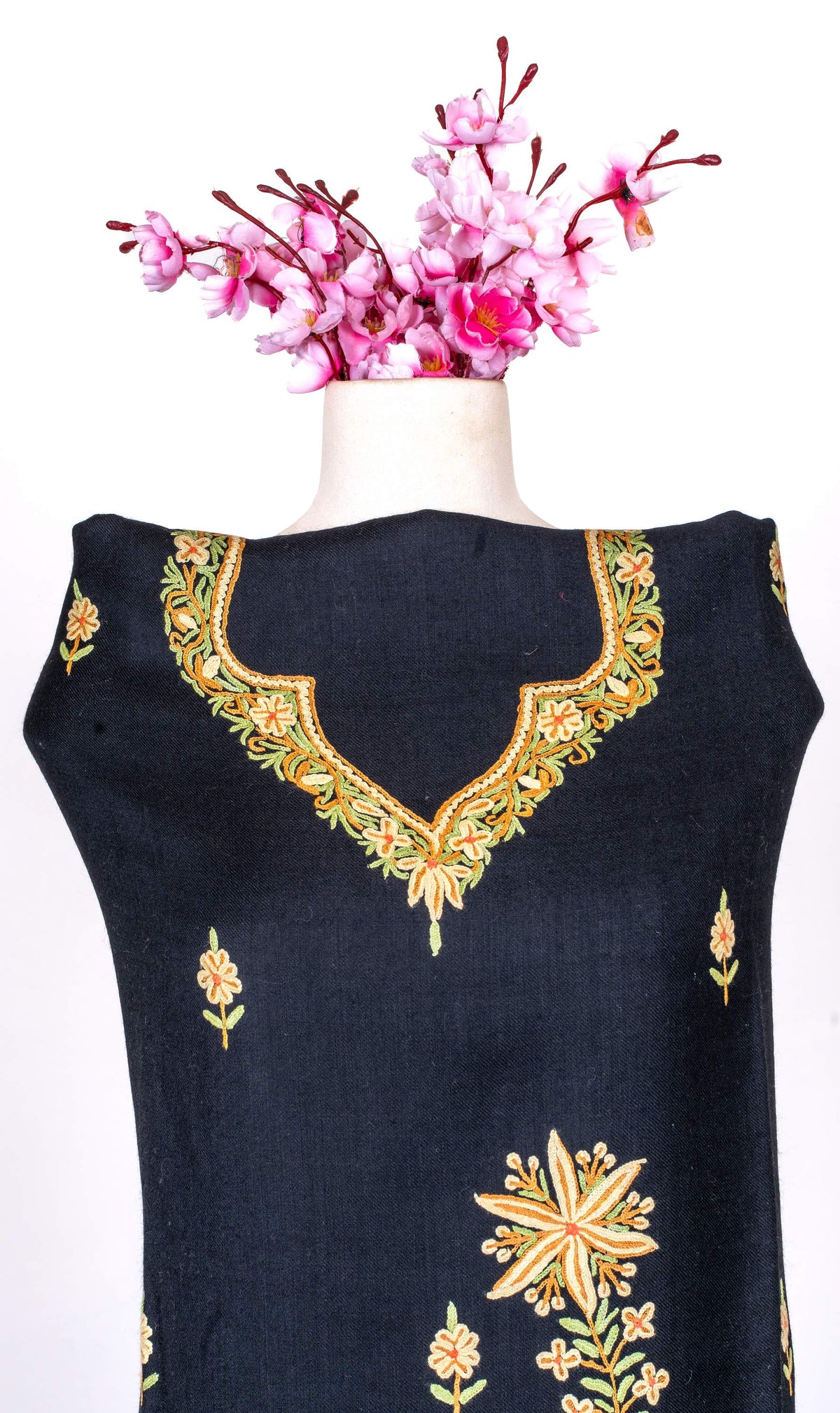 Midnight Bloom Sozni Hand Embroidered Suit in Fine merino wool