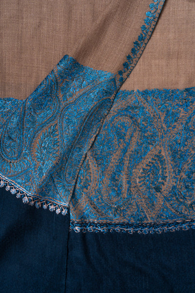 Cocoa Night — 2.5 Yards Sozni Hand-Embroidered Shawl