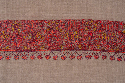 Russet Aura — 2.5 Yards Sozni Hand-Embroidered Shawl