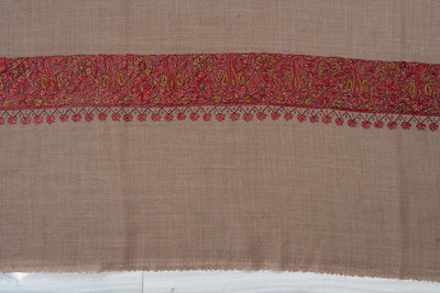 Russet Aura — 2.5 Yards Sozni Hand-Embroidered Shawl