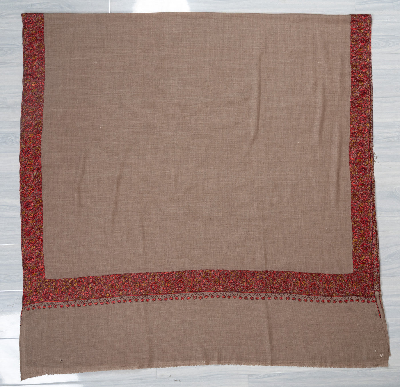 Russet Aura — 2.5 Yards Sozni Hand-Embroidered Shawl