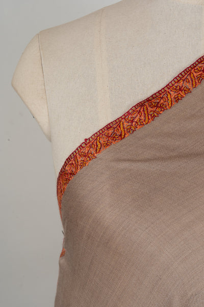 Ember Dusk — 2.5 Yards Sozni Hand-Embroidered Shawl