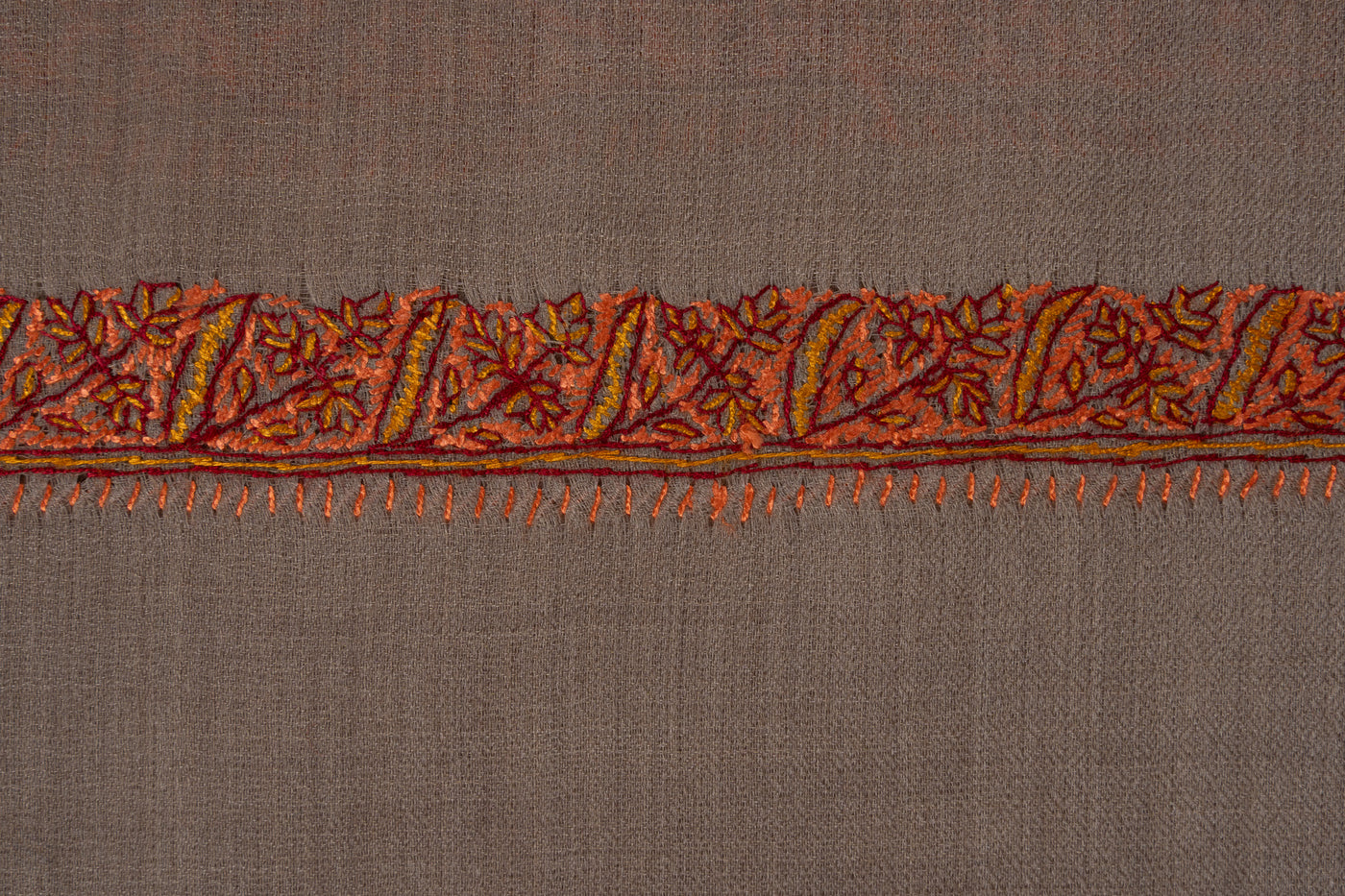 Ember Dusk — 2.5 Yards Sozni Hand-Embroidered Shawl