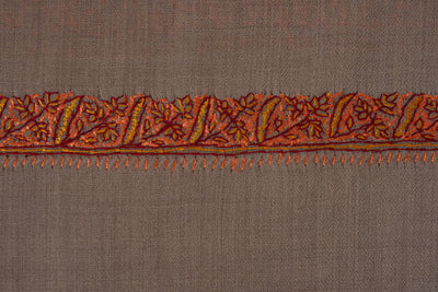 Ember Dusk — 2.5 Yards Sozni Hand-Embroidered Shawl