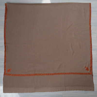 Ember Dusk — 2.5 Yards Sozni Hand-Embroidered Shawl