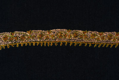 Obsidian Charm — 2.5 Yards Sozni Hand-Embroidered Shawl