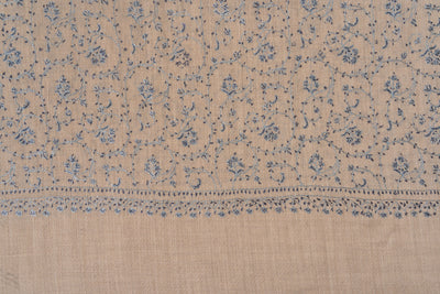 Frost Petal — 2.5 Yards Sozni Hand-Embroidered Shawl